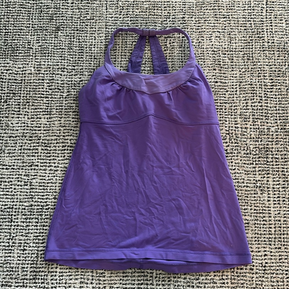 Lululemon purple racerback workout top with built in bra